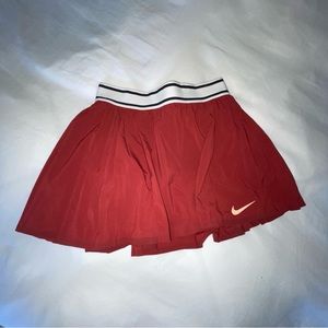 Red Nike Pleated Court Victory Tennis Skirt